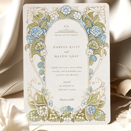 Invitation Watercolor Hydrangeas Arts & Crafts Mariage