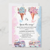 Invitation WaterColor Ice Cream Devine le genre révéler (Devant)