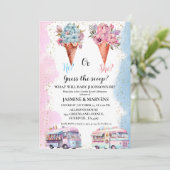 Invitation WaterColor Ice Cream Devine le genre révéler (Debout devant)