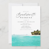 Invitation Watercolor Jamaïque Skyline Tropical Beach Island (Devant)
