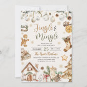 Invitation Watercolor Jingle & Mingle Christmas Party (Devant)