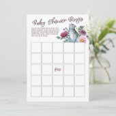 Invitation Watercolor Kitty Cat Baby shower Bingo (Debout devant)