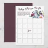 Invitation Watercolor Kitty Cat Baby shower Bingo (Devant / Derrière)