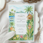 Invitation Watercolor Ko Samui Thaïlande Destination Wedding
