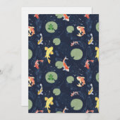 Invitation Watercolor Koi Fish Pond Seamless Pattern (Devant / Derrière)
