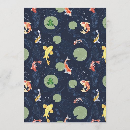 Invitation Watercolor Koi Fish Pond Seamless Pattern (Devant)