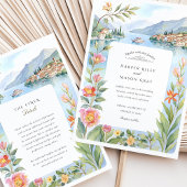 Invitation Watercolor Lake Côme Italien Lakeside Mariage