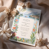 Invitation Watercolor Lake Côme Italien Lakeside Mariage