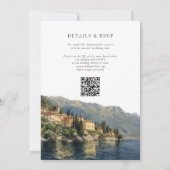 Invitation Watercolor Lake Côme QR Code Mariage italien (Dos)
