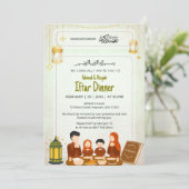Invitation Watercolor Lantern & Quran Night Design Iftar (Debout devant)