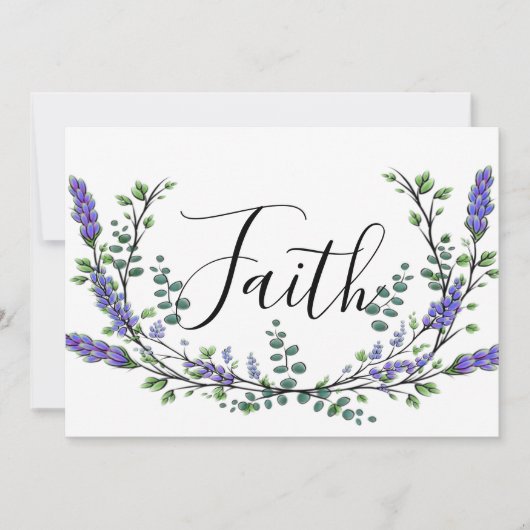 Invitation Watercolor Lavender Eucalyptus calligraphie foi (Devant)