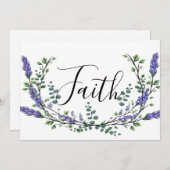 Invitation Watercolor Lavender Eucalyptus calligraphie foi (Devant / Derrière)