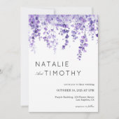 Invitation Watercolor Lavender Rustic Boho Botanical Wedding  (Devant)