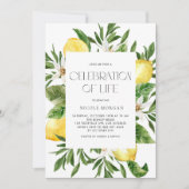 Invitation Watercolor Lemon Blossom Frame Celebration of Life (Devant)