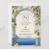 Invitation Watercolor Lemon Branch Mariage italien (Devant)