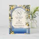 Invitation Watercolor Lemon Branch Mariage italien (Debout devant)