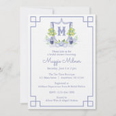 Invitation Watercolor Lemon Tree Monogram Crest (Devant)