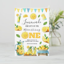 Watercolor Lemonade Stand 1ère fête d'anniversaire