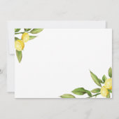 Invitation Watercolor Lemons Fête des mariées virtuelle par c (Dos)