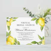 Invitation Watercolor Lemons Fête des mariées virtuelle par c (Debout devant)