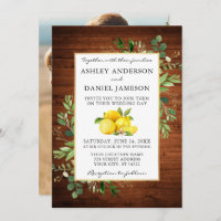 Watercolor Lemons Photo Mariage bois