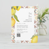 Invitation Watercolor Lemons Rounded Bridal Shower  (Debout devant)