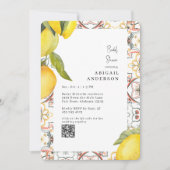Invitation Watercolor Lemons Rounded Bridal Shower  (Devant)