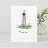 Invitation Watercolor Lighthouse Changement d'adresse Déménag (Debout devant)