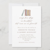 Invitation Watercolor Livres Chaque histoire d'amour Mariage  (Devant)