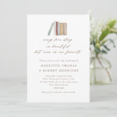 Invitation Watercolor Livres Chaque histoire d'amour Mariage  (Debout devant)