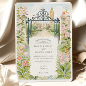 Invitation Watercolor London Garden Gates Mariage