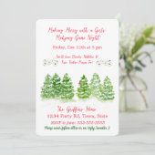 Invitation Watercolor MAHJONG Holiday Winter Trees (Debout devant)
