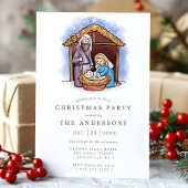 Invitation Watercolor Manger Nativité Scène Noël Fête