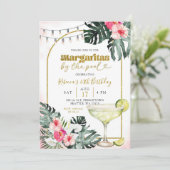 Invitation Watercolor Margaritas par Pool Tropical Party (Debout devant)