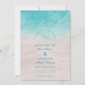 Invitation Watercolor Mariage de plage tropicale (Devant)