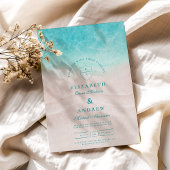 Invitation Watercolor Mariage de plage tropicale