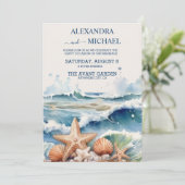Invitation Watercolor Mariage de plage tropicale (Debout devant)