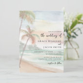 Invitation Watercolor Mariage de plage tropicale (Debout devant)