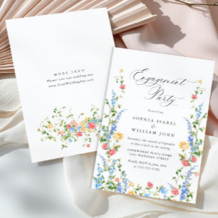 Invitation Watercolor Meadow Fleur sauvage Boho ENGAGEMENT PA
