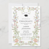 Invitation Watercolor Meadow Fleur sauvage Boho Graduation Pa (Devant)