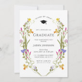 Invitation Watercolor Meadow Fleur sauvage Boho Graduation Pa (Devant)