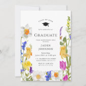 Invitation Watercolor Meadow Fleur sauvage Boho Graduation Pa (Devant)
