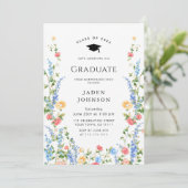 Invitation Watercolor Meadow Fleur sauvage Boho Graduation Pa (Debout devant)