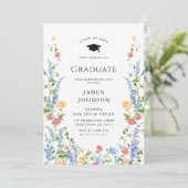 Invitation Watercolor Meadow Fleur sauvage Boho Graduation Pa (Debout devant)