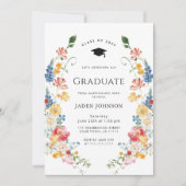 Invitation Watercolor Meadow Fleur sauvage Boho Graduation Pa (Devant)