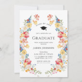 Invitation Watercolor Meadow Fleur sauvage Boho Graduation Pa (Devant)