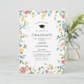 Invitation Watercolor Meadow Fleur sauvage Boho Graduation Pa (Debout devant)