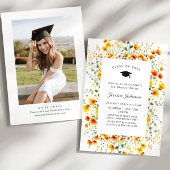 Invitation Watercolor Meadow Fleur sauvage Boho Graduation Pa