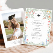 Invitation Watercolor Meadow Fleur sauvage Boho Graduation Pa