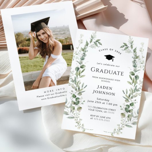 Invitation Watercolor Meadow Fleur sauvage Boho Graduation Pa
